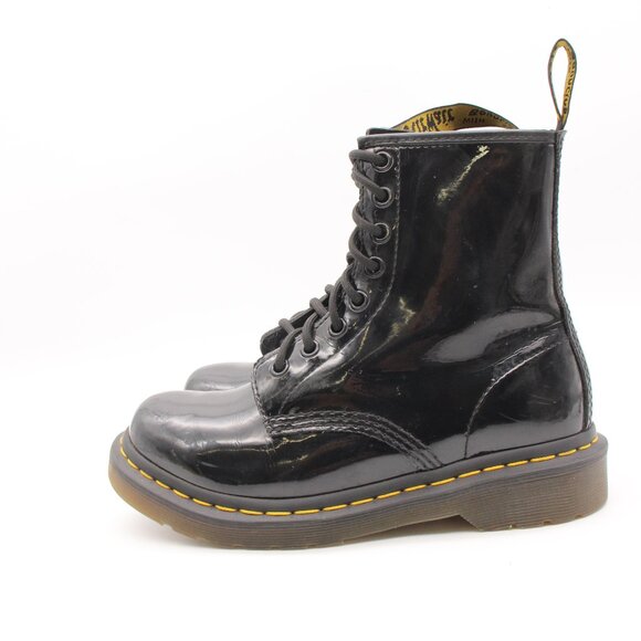 Dr. Martens Black Combat Boots with Glossy Finish - Picture 4 of 11